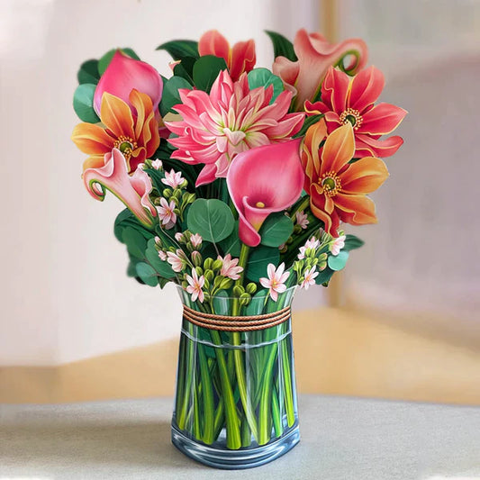 3D Paper Bouquet Card, POP Up Flower Greeting Cards